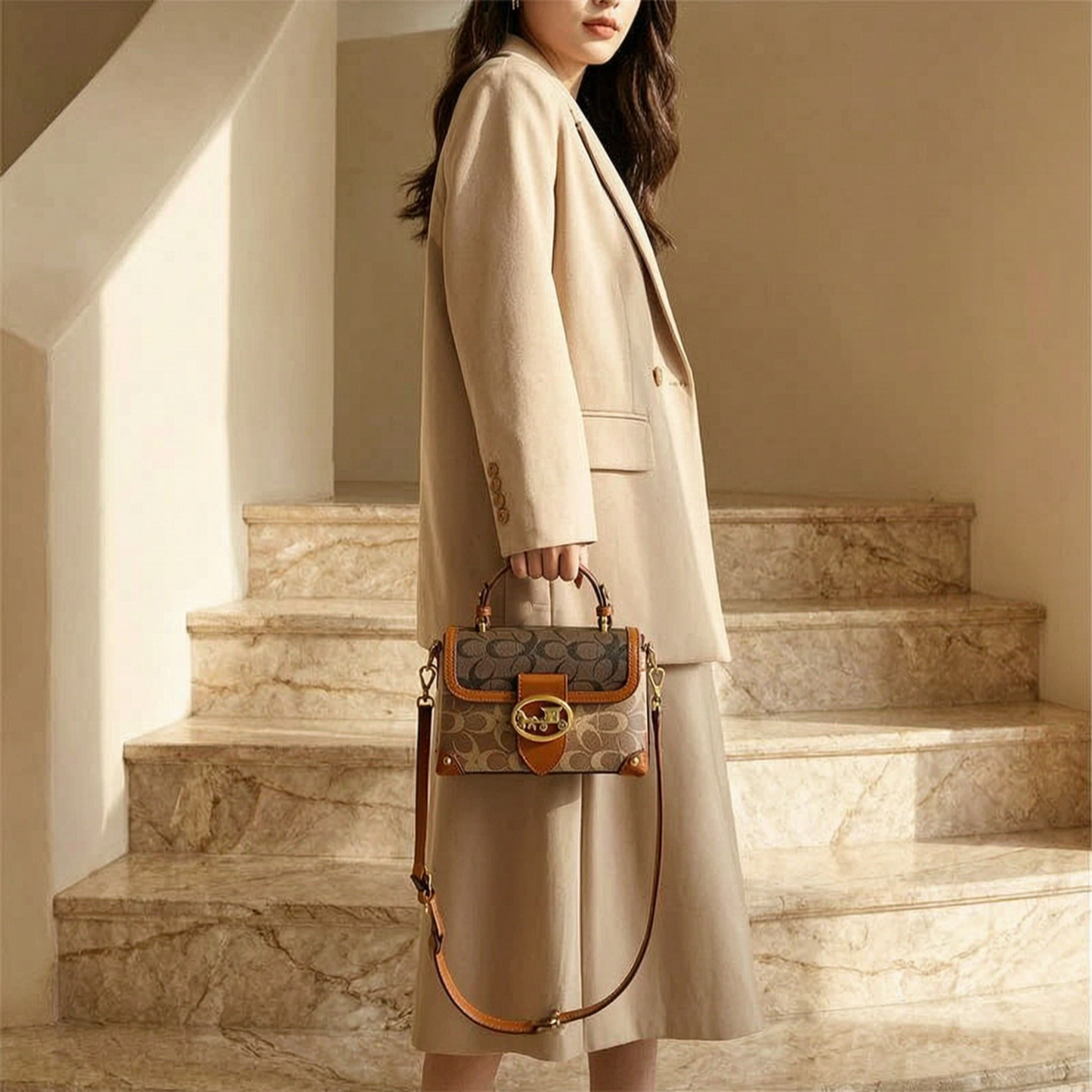 Elegant Minimalist Contrast Color Women’s Crossbody Box Handbag