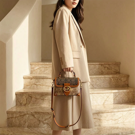 Elegant Minimalist Contrast Color Women’s Crossbody Box Handbag