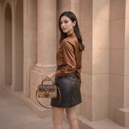 Elegant Minimalist Contrast Color Women’s Crossbody Box Handbag