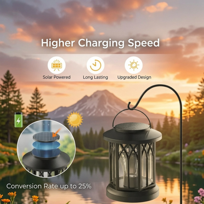 Waterproof Solar Lanterns, Outdoor Patio & Garden Decor, Set of 2