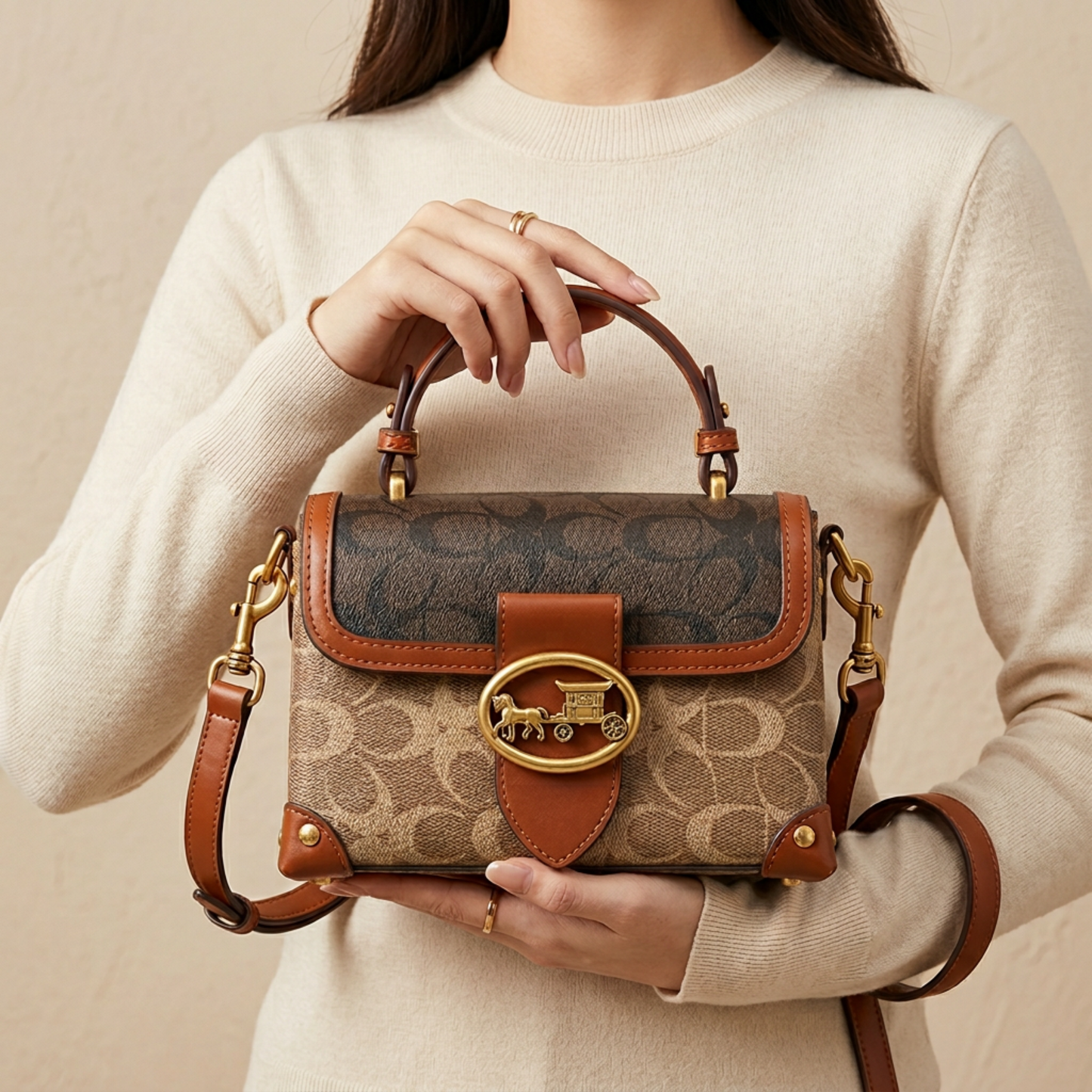 Elegant Minimalist Contrast Color Women’s Crossbody Box Handbag