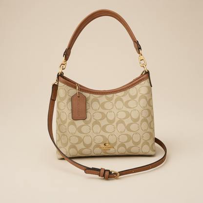 Elegant Monogram Crossbody Hobo Bag