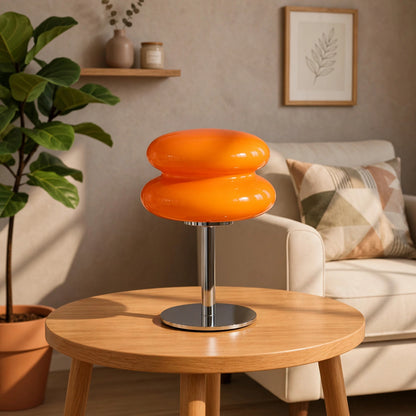 Retro Orange Mushroom Desk Lamp – Vintage Mid Century Nightstand Style