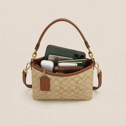 Elegant Monogram Crossbody Hobo Bag