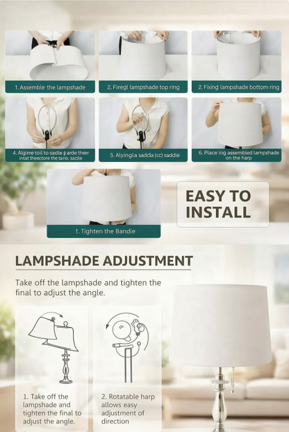 Set of 2 Farmhouse Table Lamps, Touch Control Bedside Nightstand Lamp, USB Charging Ports